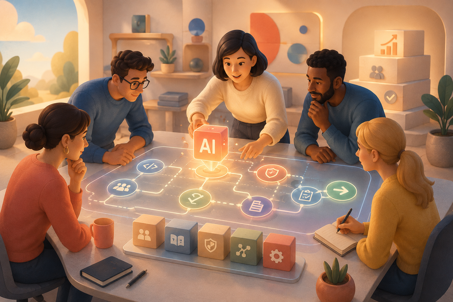 Leaders coaching teams to turn AI tool usage into real business impact